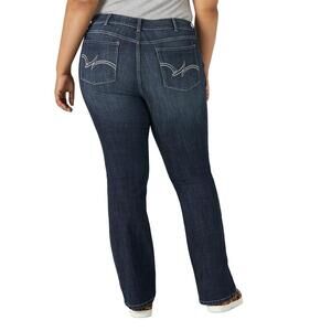 Wrangler Midrise Bootcut Dark Wash Jeans Plus Size Womens 26 Western Cowgirl
